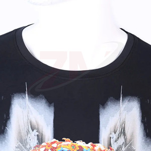 T-shirts pour hommes de qualité supérieure, coupe ajustée, taille plus, en tissu 100% coton de couleur noire, fabriqués par le fabricant d'origine, qualité de luxe - Product Image 3