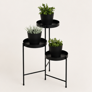 3-Tier Modern Metal Plant Stand Rust-Proof Iron Flower <b>Pot</b> Rack for Indoor Living Room and Outdoor Balcony Garden Decor - Product Image 1