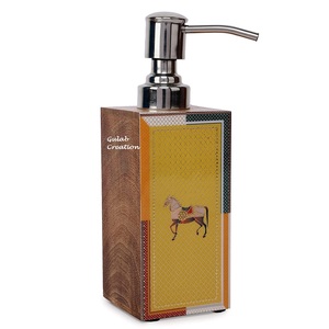 Dispensador de Jabón Líquido Cuadrado de Madera con Impresión Digital, Ecológico, Recargable, con Bomba de Espuma, Decoración Clásica para Baño y Cocina - Product Image 3