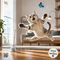 Jouets interactifs pour chats à détecteur de mouvement, 2 modes de vitesse, jouet électrique pour animaux de compagnie, ventouse, stimulateur d'exercice pour chatons, faible MOQ