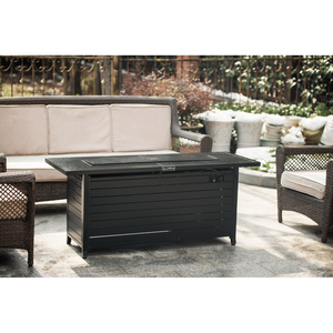 Tavolo con Braciere a Gas Propano in Alluminio da 57 Pollici, 50000 BTU, Coperchio in Vetro, Elegante Caminetto per Esterni - Product Image 2