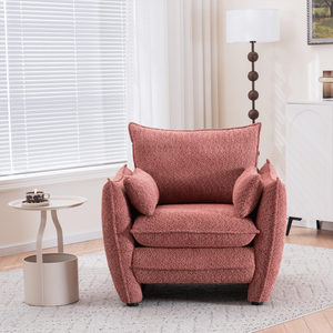 Sedia singola moderna con Design ad angolo acuto elegante colore rosso per soggiorno Versatile per vari spazi - Product Image 3