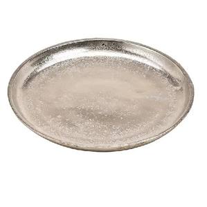 Plato de Metal martillado de lujo, bandeja decorativa elegante para servir, borde redondo hecho a mano con cuentas, nuevo centro de mesa - Product Image 4