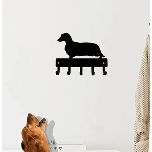 CIFbuy Ganci appendi-chiavi da parete in metallo a forma di Bassotto a pelo lungo da 6 pollici, pratici per organizzare chiavi e posta, ideali per il servizio di ritiro Temu - Product Image 3