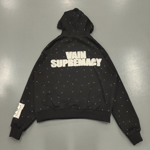 Sudadera con Capucha para Hombre, Corte Regular, Color Negro, Logotipo Aplicado en la Parte Delantera, Bolsillo con Estampado, Ropa Urbana de Invierno - Product Image 3