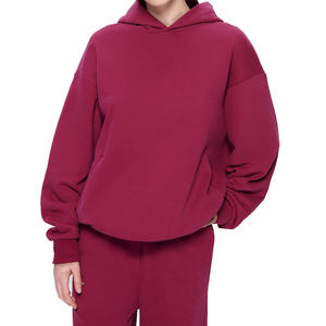 Heavyweight Thick High Quality Long Sleeves Sweatshirt <b>Red</b> Hooded Hoodie Sportswear For Women Wear women <b>hoodies</b> - Product Image 6