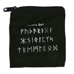 Supplier of Dark Green Rune Set Printed <b>Velvet</b> Pouch | Dark Green Rune Set Printed <b>Velvet</b> Pouch Online - Product Image 1