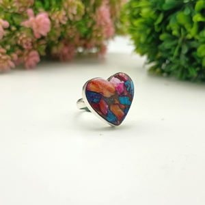 Anillo de Plata de Ley 925 con Forma de Corazón de Ostra Rosa, Joyería, Anillo de Promesa, Regalo para Ella - Product Image 1