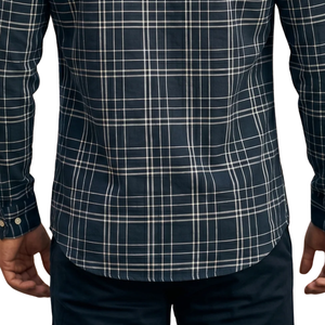 Chemise en flanelle à carreaux gris et noir pour homme, manches longues, boutonnée, décontractée, en tissu brossé doux, style streetwear, vente en gros - Product Image 6