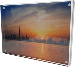 Premium 8x6 Inch Clear Acrylic Magnetic Photo <b>Frame</b> <b>Double</b>-<b>Sided</b> Desktop <b>Picture</b> Display Stand for Home, Office, and Gift Use - Product Image 5