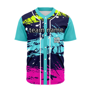 เสื้อเบสบอลโพลีเอสเตอร์ 100% สำหรับผู้ใหญ่ เสื้อแบบกำหนดเอง สีพื้น ชุดทีมกีฬาเบสบอล คุณภาพสูง - Product Image 3