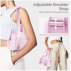 Custom Logo Women's Pastel Pink Gym Bag Waterproof Sports Duffle Bag with Adjustable Strap for Yoga and Fitness Travel - Product Image 5