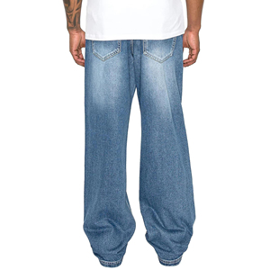 Nouveau jean en denim personnalisé 2026 avec patch délavé à l'acide, coupe droite, ample et baggy, style streetwear, jambe large - Product Image 3