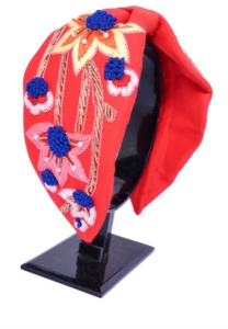 Serre-tête floral violet perlé pour femme, idéal pour les fêtes et mariages, fait main, large et rembourré, avec broderie en cristal 2026 - Product Image 4