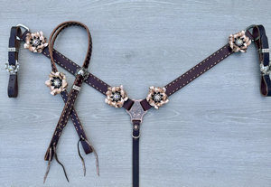 OEM Hand Tooled Leather Western Headstall Bridle Genuine Leather Western Horse Tack at Wholesale Price - Product Image 5