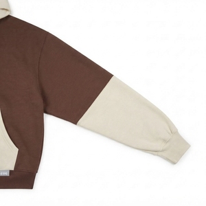 Sudadera con capucha y cremallera para hombre, estilo color block, de algodón oversize, informal, estilo urbano, para otoño, corte regular, manga de estilo regular - Product Image 4