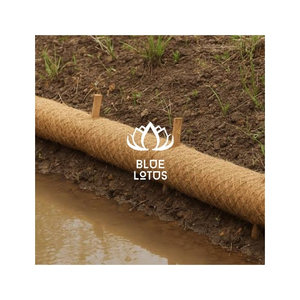 Rouleau de fibres de coco de qualité supérieure pour la protection des pentes et le contrôle des sédiments, avec un cœur en fibres robustes et une maille extérieure fiable - Product Image 1