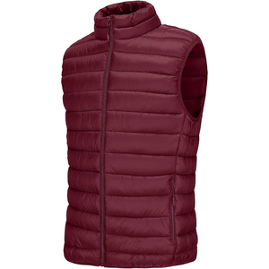 Ultralight Down Gilet <b>Padded</b> Maroon Body Warmer for Men Casual Quilted Sleeveless Jacket Versatile Puffer Vest - Product Image 4