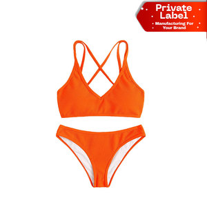 Ensemble de bikini push-up pour femme, rembourré avec armatures, deux pièces, vente en gros, personnalisable OEM, sexy, dos nu, style chauve-souris - Product Image 1