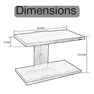 Pre Laminated MDF 2-Tier Standing Type Storage <b>Shelf</b> Display Rack Detachable Design Scratch Resistant for Living Room <b>Desktop</b> - Product Image 3