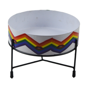 Maceta Decorativa de Metal con Soporte, Tema LGBTQ, Decoración para el Hogar, Mesa, Oficina y Sala de Estar, Florero de Metal con Diseño de Arcoíris - Product Image 4
