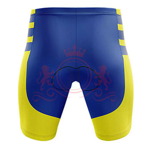 Ensemble maillot et short de cyclisme pour homme, bleu avec accents jaunes et verts, design sans coutures pour adultes - Product Image 6