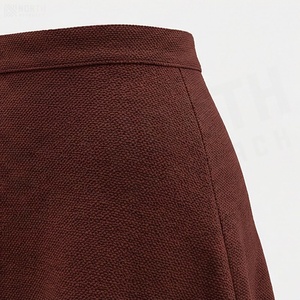 Women A-Line Knee-Length Skirt Solid Color Polyester Comfortable Regular Waistline All Seasons Wear - Product Image 5