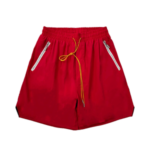Shorts Bermuda Homme Bleu Marine Taille Mi-Haute avec Cordon de Serrage Séchage Rapide Style Décontracté Couleur Unie Tissu Tissé avec Poches Zippées - Product Image 6