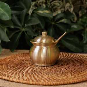 Olla de Ghee de Latón de Lujo con Cuchara, Contenedor de Mantequilla Hecho a Mano de Primera Calidad, Accesorio Tradicional para Servir en la Mesa - Product Image 6