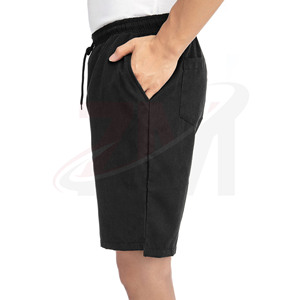 Shorts décontractés en coton pour hommes, respirants, légers, pour l'été, la plage, le sport, avec cordon de serrage à la taille, coupe décontractée, basiques et unis - Product Image 2