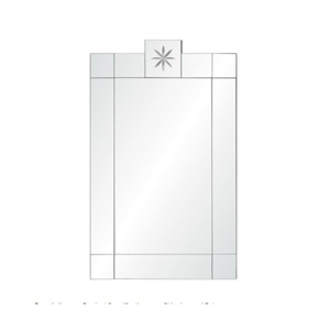 Miroir rectangulaire minimaliste de luxe avec des lignes épurées et un accent motif étoile |   Miroir mural décoratif élégant pour la décoration intérieure moderne - Product Image 1