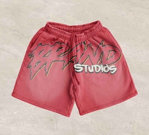 Wholesale Breathable Summer T-Shirt <b>Set</b> Brand Streetwear T-Shirt <b>Set</b> Men's Cotton Printed Tee & Shorts Summer Casual Outfit Red - Product Image 4