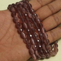 Perles en gros Beadsnfashion – Meilleure qualité, 9x7mm, pierres précieuses naturelles ovales micro-facettées Monalisa, violet/multicolore/rose/rose bébé, pour DIY