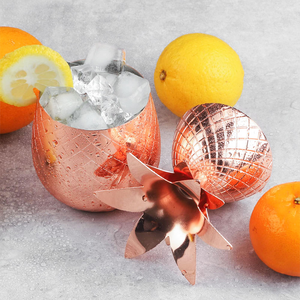 Vaso de Acero Inoxidable Dorado Brillante de 500 ml con Tapa de Piña, Vaso para Bebidas, Jugos, Cócteles, para Restaurante - Product Image 5