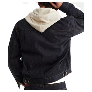 Veste en jean d'hiver pour homme à capuche 100% coton coupe-vent séchage rapide respirante design vintage personnalisé nouvelle collection 2024 vente en gros meilleure qualité - Product Image 3