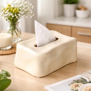 Porte-mouchoirs en céramique élégant, parfait pour la table basse, le salon, le bureau, le comptoir, la chambre et la salle de bain, décoration d'Inde - Product Image 2