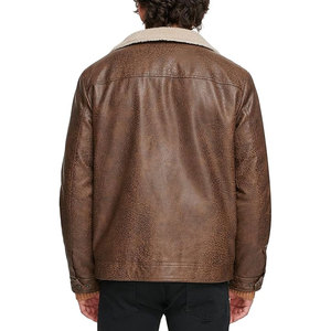 2026 New style High Street Faux Fur Fashionable <b>Leather</b> <b>Jackets</b> Zipper Closure Style <b>Winter</b> Warm Coat Regular Fit Men's <b>Jackets</b> - Product Image 2