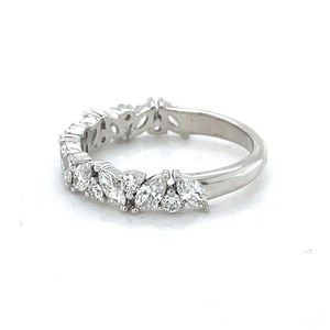 Anillo de Boda con Corte Marquesa y Diamantes Cultivados en Laboratorio, Plata de Ley 925 y Oro Sólido de 18K, Regalo para Ella - Product Image 5
