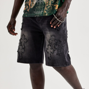 Men's <b>Denim</b> Shorts High Quality <b>Material</b> Wholesale Custom Made OEM Customized Colors Size Logo Breathable High Street Style - Product Image 1