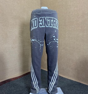 Ensemble de survêtement pour homme le plus vendu, effet délavé, avec sweat à capuche zippé et pantalon de jogging, broderie et strass, style streetwear - Product Image 3
