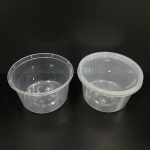 Contenants alimentaires en plastique ronds à injection, design 2026 le plus récent, OEM, sur mesure, 12/16/24 oz, avec couvercles, transparents, compatibles micro-ondes - Product Image 1