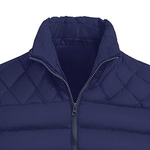 Sleek <b>Navy</b> Blue Mens Quilted Shoulder Puffer <b>Jacket</b> Insulated Winter Coat Men Stand Collar <b>Padded</b> Outerwear Stylish Men <b>Jacket</b> - Product Image 4