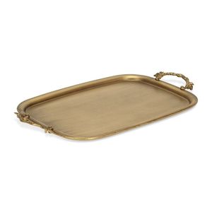 Luxury Food Serving <b>Tray</b> Wth Leaf Handles Decorative <b>Trays</b> Food Grade Modern Design Metal <b>Trays</b> Gold Color Wedding Decoration - Product Image 4