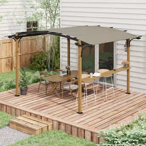 Pergola da Esterno 3,6x3m con Struttura in Alluminio e Acciaio, Bancone Bar e Tenda Parasole per Giardino - Product Image 2