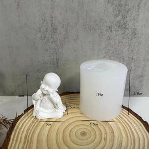 Little Monk Candle Buddha Gypsum Candle <b>Silicone</b> Mold - Product Image 4
