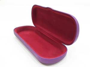 Étui à lunettes rectangulaire rigide léger en cuir PU violet, style simple et solide - Product Image 4