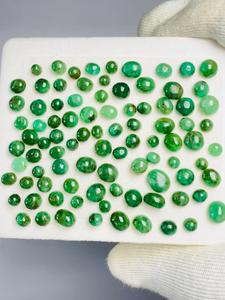 Esmeralda Zambiana Natural, Corte Cabujón, 58.01 CTS, 101 Piezas, Color Verde Atractivo, Brillo Fino, Gema de Calidad, Espécimen de Colección - Product Image 6