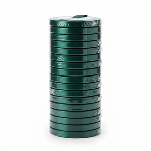 Ruban satin uni vert chasseur 6 mm 100 % polyester infroissable, vente en gros, 20 rouleaux x 8 mètres, pour étiquettes de fêtes et couronnes - Product Image 1