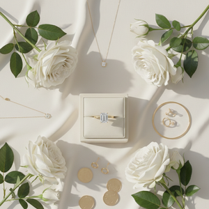 Bague de fiançailles en or jaune 9 carats plaqué or, diamant de laboratoire taille émeraude, solitaire certifié IGI, bague de mariage moderne - Product Image 6