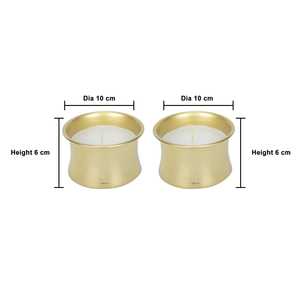 Juego de 2 Portavelas de Hierro Forjado Ember, Duraderos y Ecológicos, Acabado Martillado en Cobre Dorado, Estilo Cuenco Decorativo para el Hogar - Product Image 3